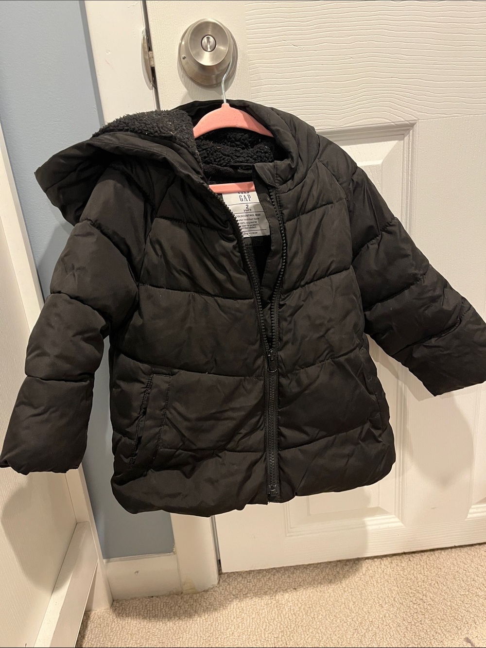 GAP Black Hooded Puffer Jacket for Kids